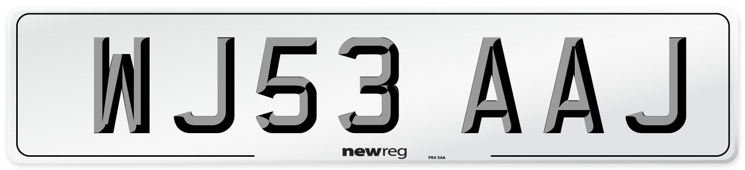 WJ53 AAJ Number Plate from New Reg